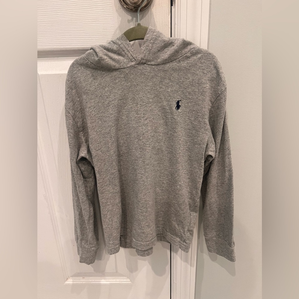 Polo youth boys gray pullover hoodie